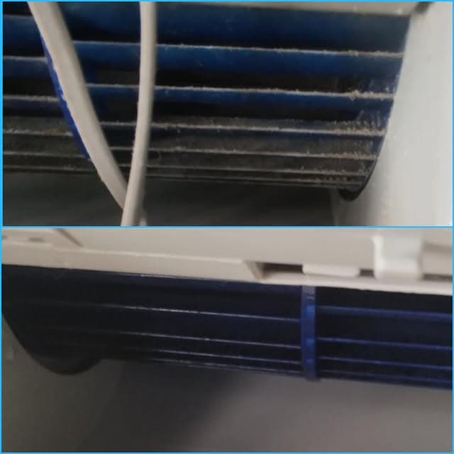 Antes e depois da higienização